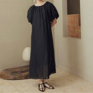 Meier.Q Women’s Scoop Neck Puff Sleeve Maxi Dress. Size M.